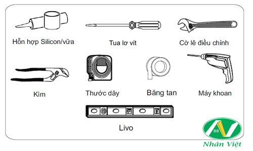 Các dụng cụ để lắp đặt bồn cầu