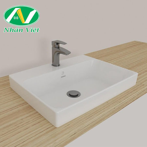 Lavabo đặt bàn hình chữ nhật được đặt ở cạnh phòng tắm