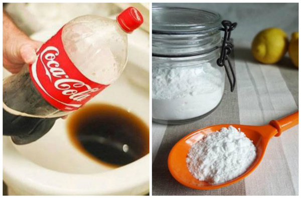 Coca cola kết hợp với baking soda tạo nên hỗn hợp tẩy trắng mạnh mẽ