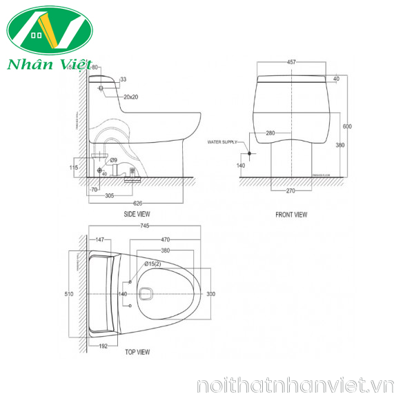 Bồn cầu American Standard 2050-WT một khối-0