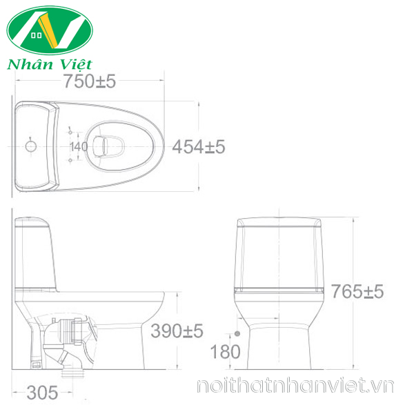 Bồn cầu American Standard 2327-WT hai khối-0