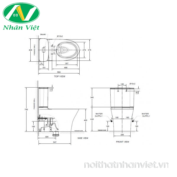 Bồn cầu American Standard 2622-WT hai khối-0