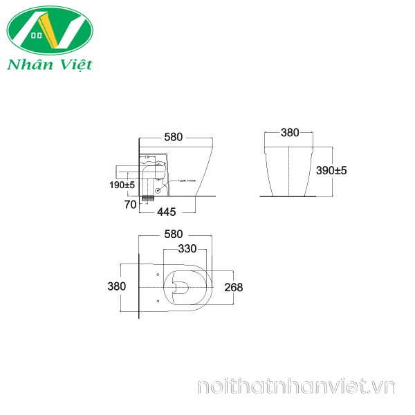 Bồn cầu American Standard 3229-WT treo tường-0