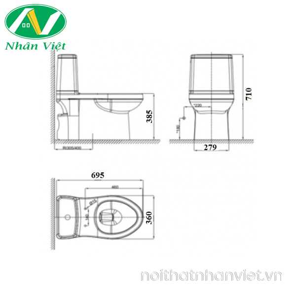 Bồn cầu American Standard VF-1858S một khối nắp rửa cơ-0