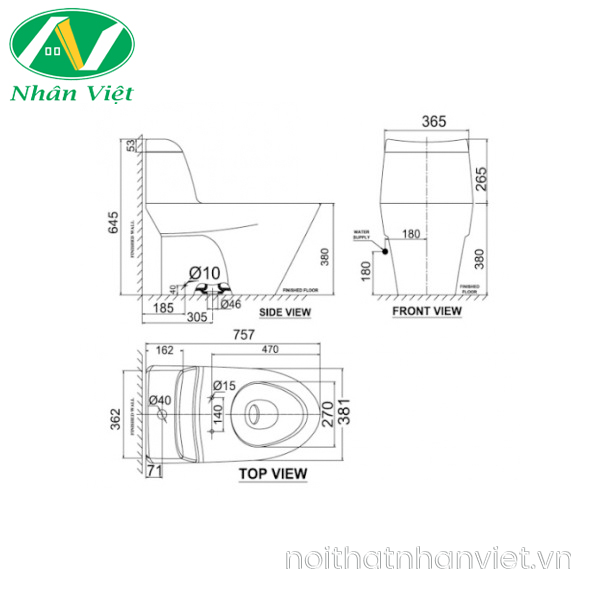 Bồn cầu American Standard VF-2010 một khối-0