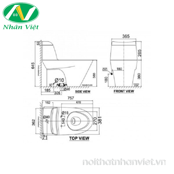 Bồn cầu American Standard VF-2010S một khối nắp rửa cơ-0