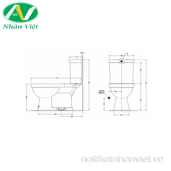 Bồn cầu American Standard VF-2013S hai khối nắp rửa cơ-0