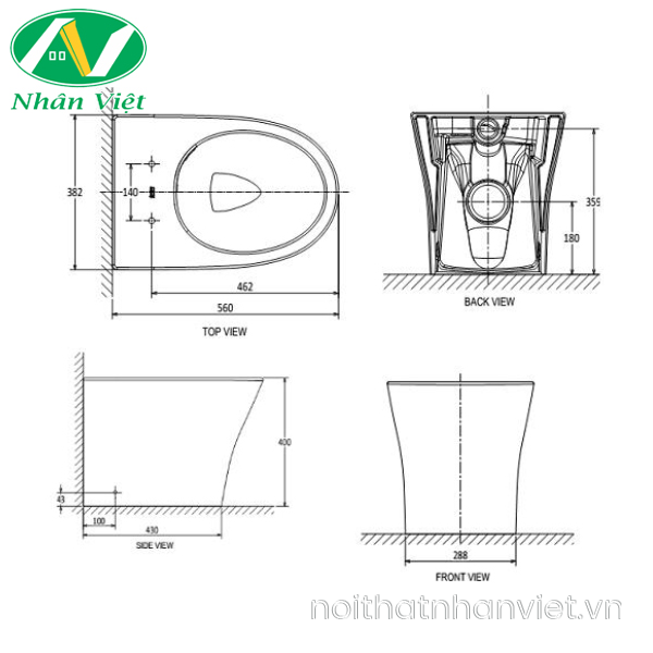 Bồn cầu American Standard VF-2141S/VF-2141P treo tường-0