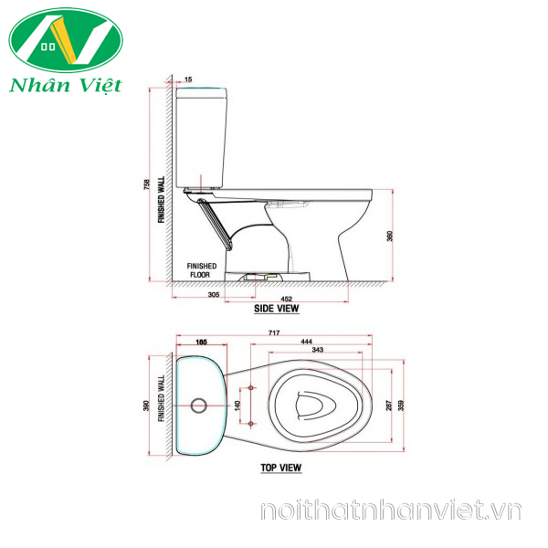 Bồn cầu American Standard VF-2397S3 hai khối nắp rửa cơ-0