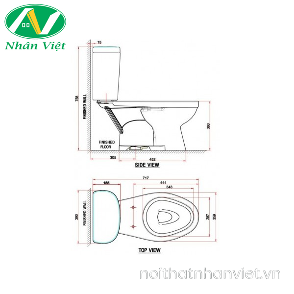 Bồn cầu American Standard VF-2398S hai khối nắp rửa cơ-0