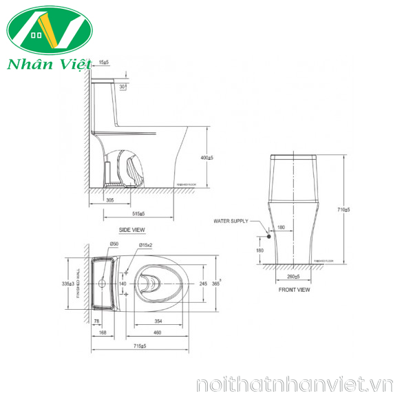 Bồn cầu American Standard VF-2530S một khối nắp rửa cơ-0