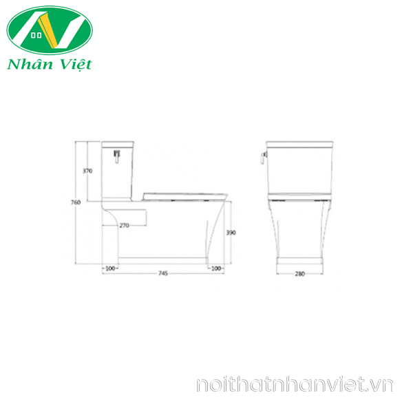 Bồn cầu American Standard VF-2781 hai khối-0