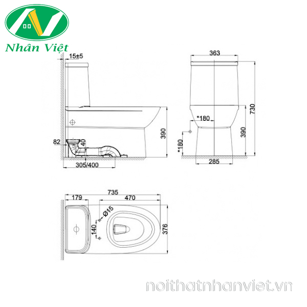 Bồn cầu American Standard WP-2073 một khối-0