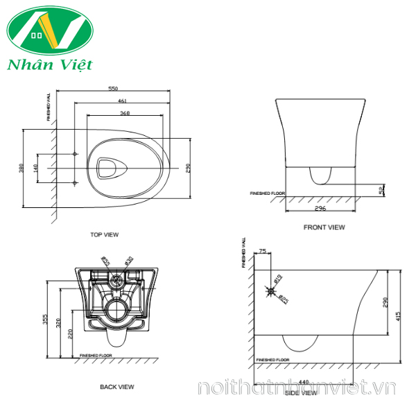 Bồn cầu American Standard WP-2140 treo tường-0