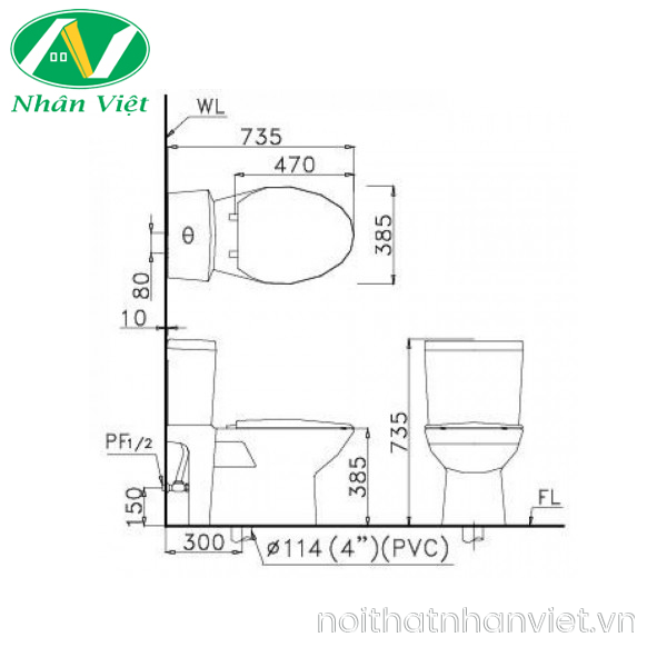 Bồn cầu Caesar CD1340/TAF400H hai khối nắp rửa điện tử-0