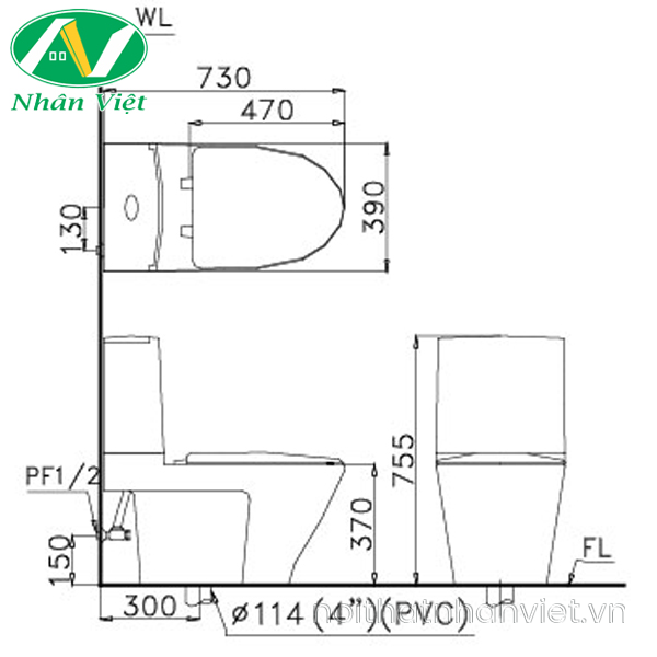 Bồn cầu Caesar CD1345/TAF200H hai khối nắp rửa điện tử-0