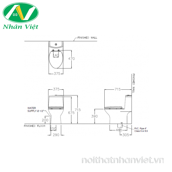 Bồn cầu Cotto C1053 một khối-0