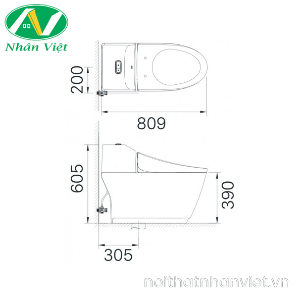 Bồn cầu Inax AC-1032/CW-KB22AVN một khối nắp rửa điện tử-0