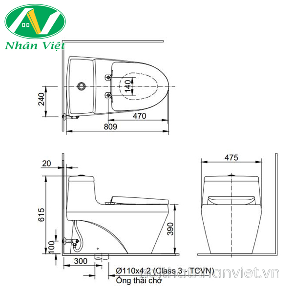 Bồn cầu Inax AC-1035/CW-H17VN một khối nắp rửa điện tử-0