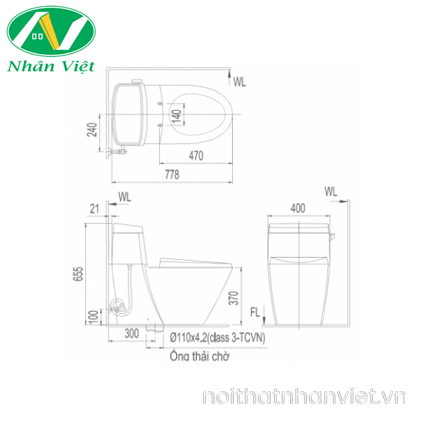 Bồn cầu Inax AC-918R/CW-H17VN một khối nắp rửa điện tử-0