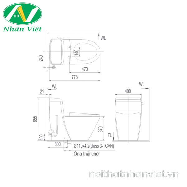 Bồn Cầu INAX AC-918VRN Một Khối Aqua Ceramic-0