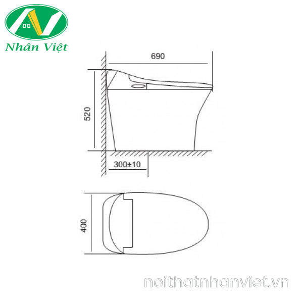 Bồn cầu thông minh Viglacera V94.RW-0