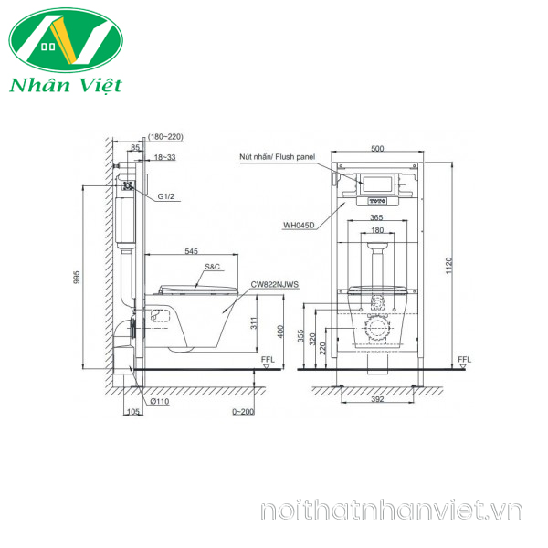 Bồn cầu Toto CW822RA/TC385VS treo tường-0