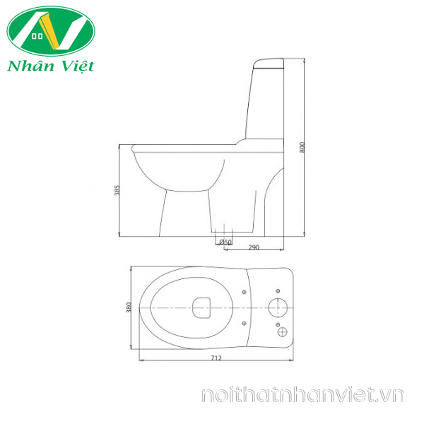 Bồn cầu Viglacera VI107 hai khối-0