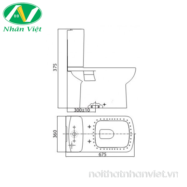 Bồn cầu Viglacera VI6 hai khối-0