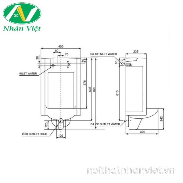 Bồn tiểu AMERICAN STANDARD WP-6506 cảm ứng treo tường-0