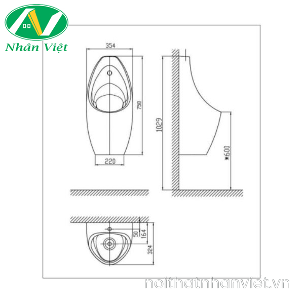 Bồn tiểu AMERICAN STANDARD WP-6737T treo tường-0