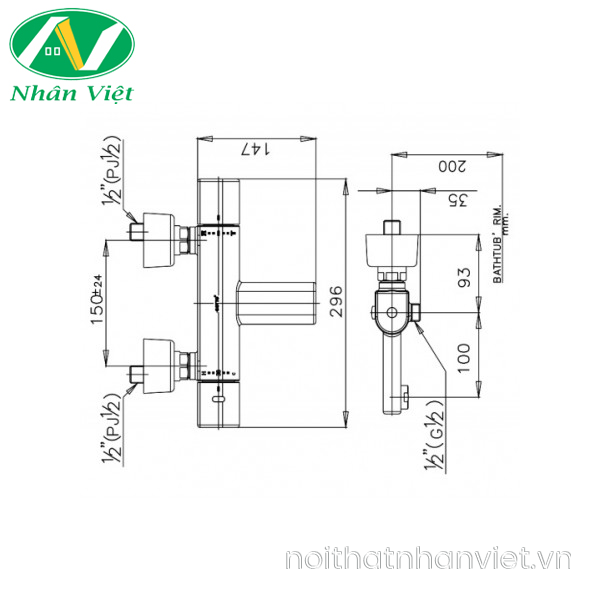 Củ sen tắm COTTO CT2405A nóng lạnh-0