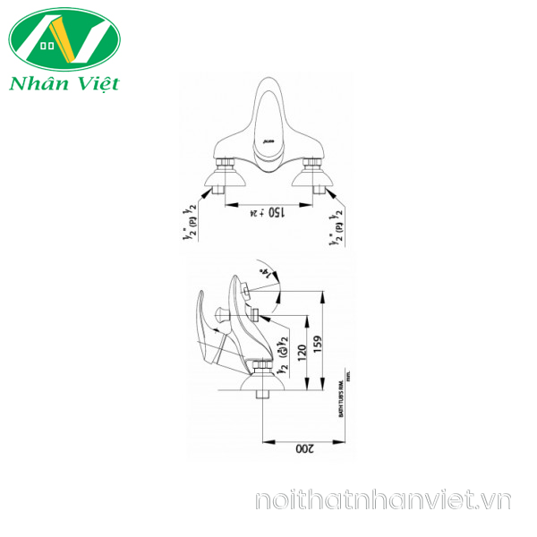 Củ sen tắm COTTO CT350A  nóng lạnh gắn tường-0