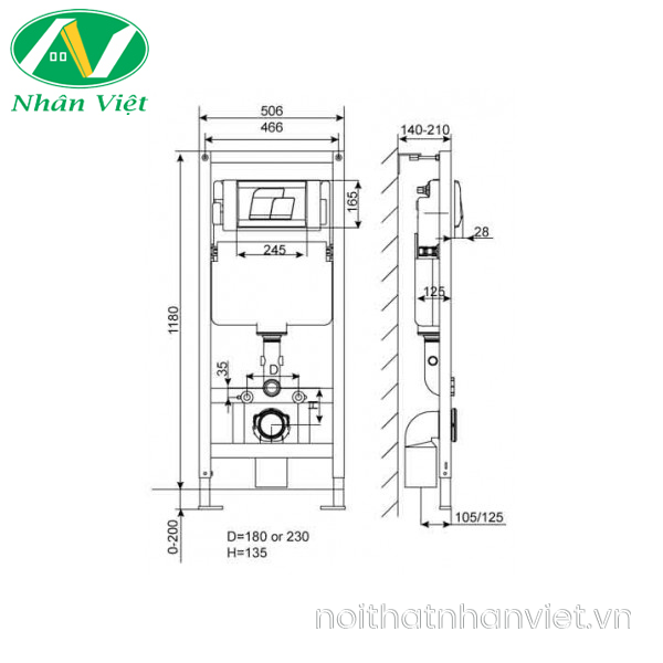 Két nước American Standard VP-G30041 âm tường-0