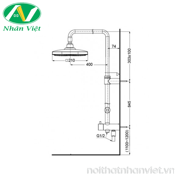 Thân sen cây TOTO TBW02002B1 massage 2 chế độ dáng vuông-0