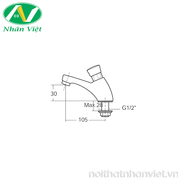 Vòi lavabo American Standard A-2400N nước lạnh-0