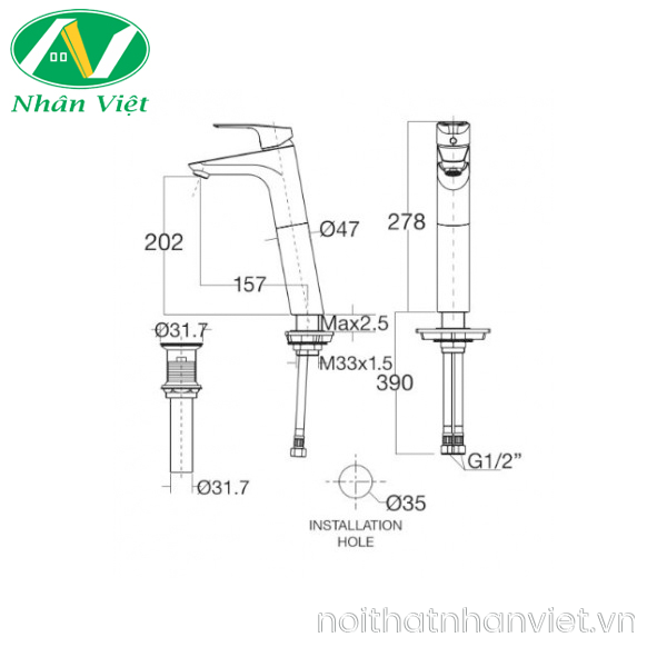 Vòi lavabo American Standard WF-0303 Cygnet nóng lạnh-0