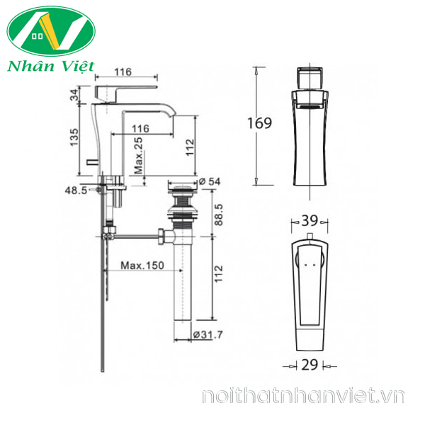 Vòi lavabo American Standard WF-0601 Nobile nóng lạnh-0