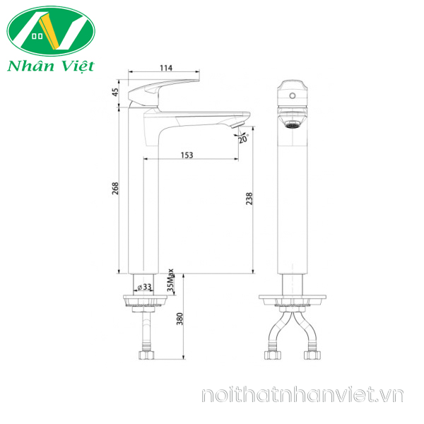 Vòi lavabo American Standard WF-0902 Milano nóng lạnh-0