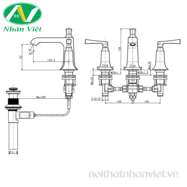 Vòi lavabo American Standard WF-1603 Kastello nóng lạnh-0