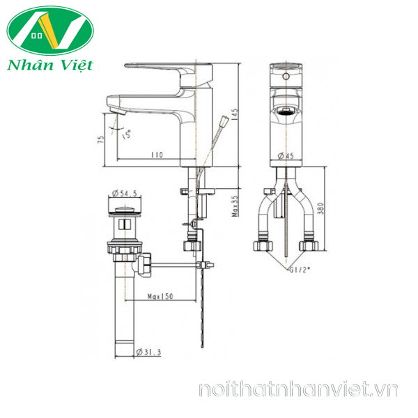 Vòi lavabo American Standard WF-B201 Slimplica nóng lạnh-0