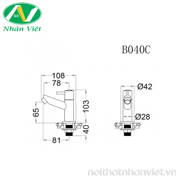 Vòi lavabo Caesar B040C lạnh-0