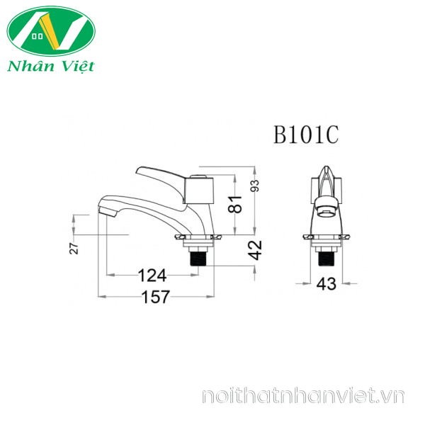 Vòi lavabo Caesar B101C lạnh-0