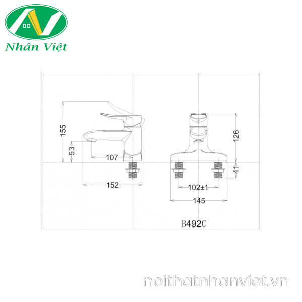 Vòi lavabo Caesar B492CU nóng lạnh xả nhấn nhựa-0