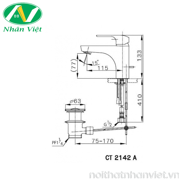 Vòi lavabo Cotto CT2142A nóng lạnh-0