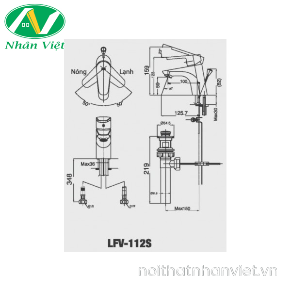 Vòi lavabo Inax LFV-112S nóng lạnh-0