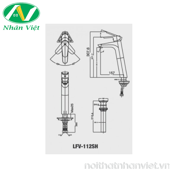 Vòi lavabo Inax LFV-112SH nóng lạnh cổ cao-0