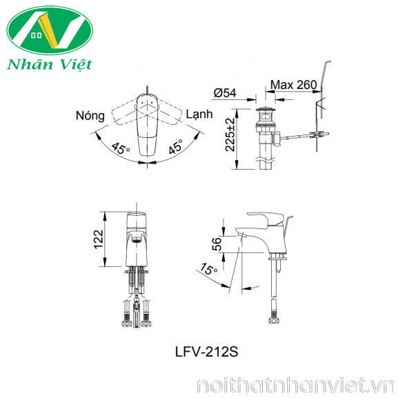 Vòi lavabo Inax LFV-212S nóng lạnh-0