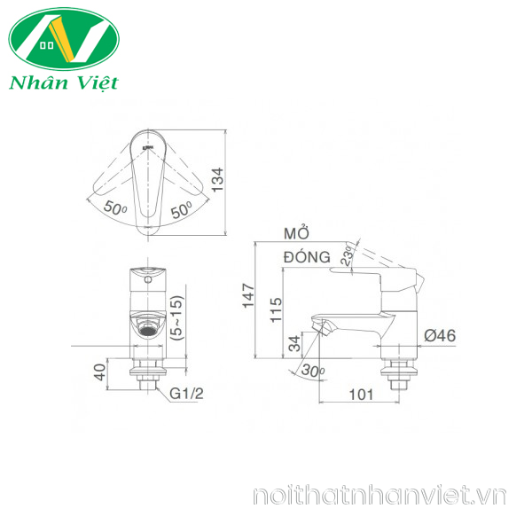 Vòi lavabo Inax LFV-21S lạnh-0