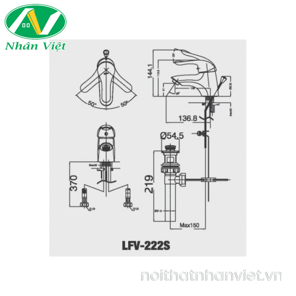 Vòi lavabo Inax LFV-222S nóng lạnh-0